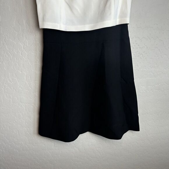 TED BAKER SHEATH DRESS SIZE 1 US 4 Black White Color Block Chain Neckline - Picture 5 of 10